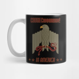 Crush Communism in America Olive Eagle and Snake Mug